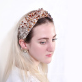Mixed shape ombre sequins hairband knotted headband with mixed shape crystals women headband